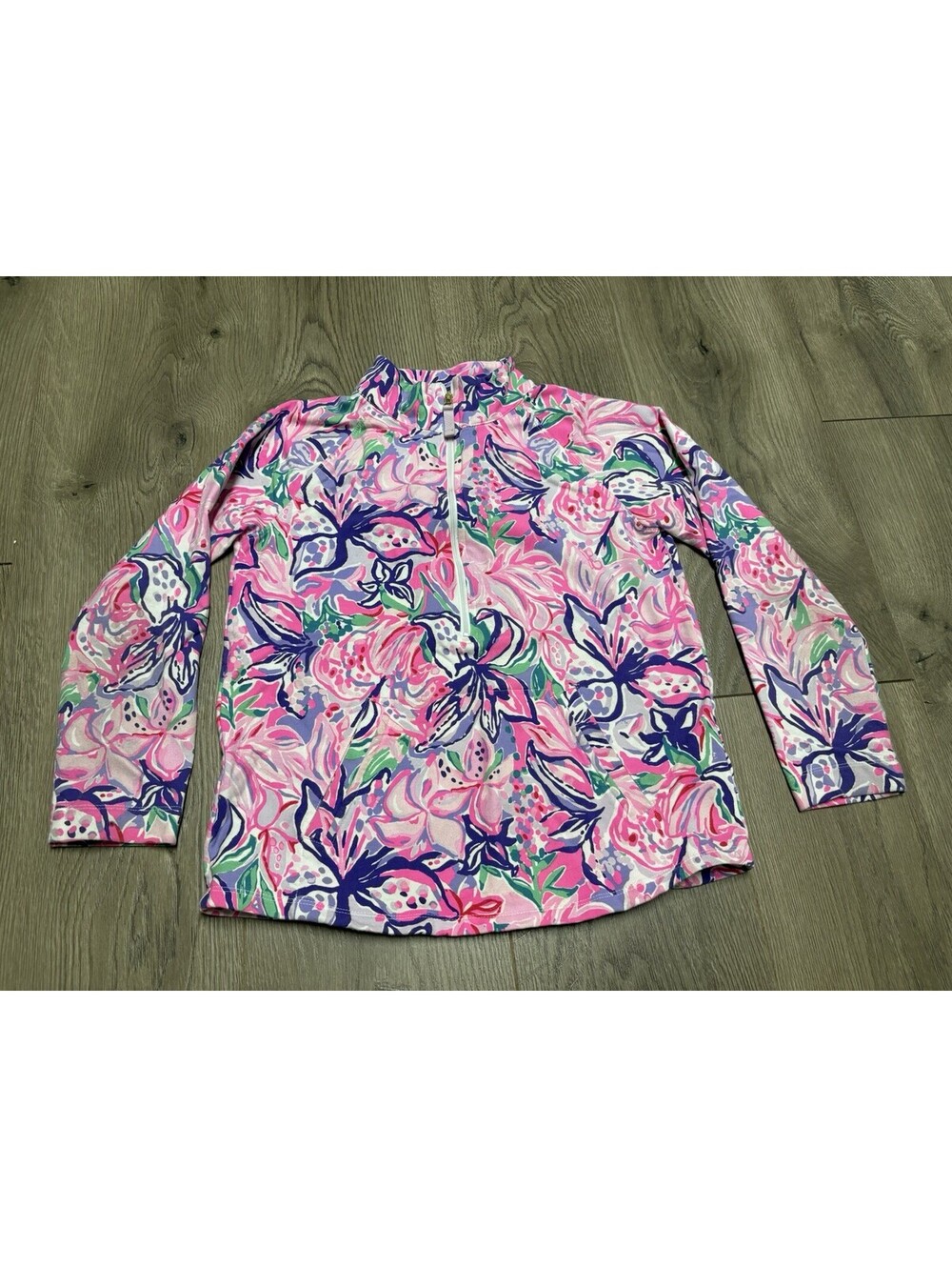 Lilly Pulitzer Skipper Popover in Isn't She Lilly UPF 50+ Track Jacket XL 12-14